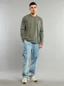 Light Olive Green Dual Sleeve Oversized T-Shirt