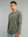 Light Olive Green Dual Sleeve Oversized T-Shirt