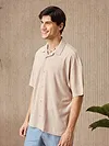 Light Peach Half Sleeves Cuban Shirt For Men