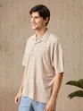 Light Peach Half Sleeves Cuban Shirt For Men