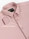 Light Pink Full Sleeve Waffle Shirt For Men