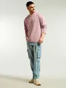 Light Pink Waffle Texture Oversized T-shirt