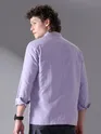 Lilac Plain Suede Urban Shirt for Men