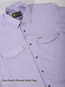 Lilac Plain Suede Urban Shirt for Men