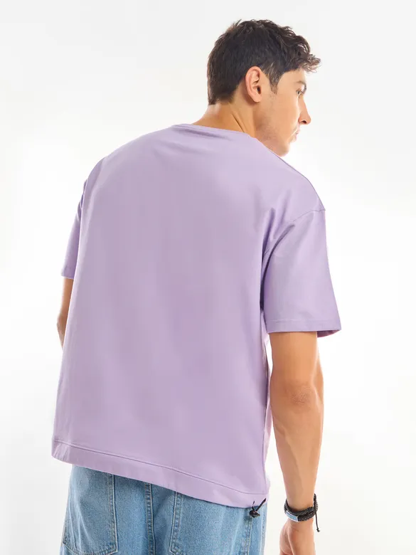 Lilac Tilted Patch Pocket Oversized T-shirt