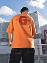 Maple Orange Chest Patch Oversized T-Shirt
