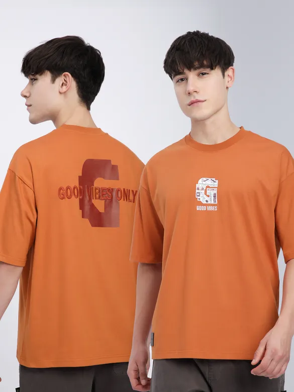 Maple Orange Chest Patch Oversized T-Shirt