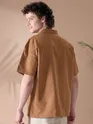 Maple Orange Half-Sleeves Shirt for Men