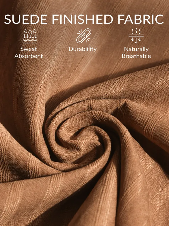 Maple Orange Suede Half-Sleeves Shirt for Men