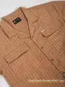 Maple Orange Suede Half-Sleeves Shirt for Men