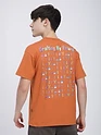 Maple Orange Typography Printed Oversized T-Shirt