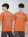 Maple Orange Typography Printed Oversized T-Shirt