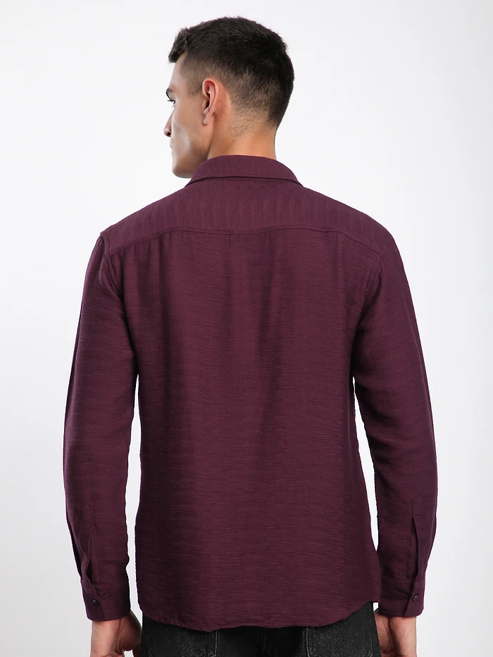 Maroon Crinkled Shirt
