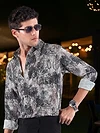 Mauve Abstract Flower Print Shirt