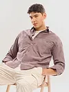 Mauve Cord Dobby Shirt For Men
