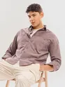 Mauve Cord Dobby Shirt For Men
