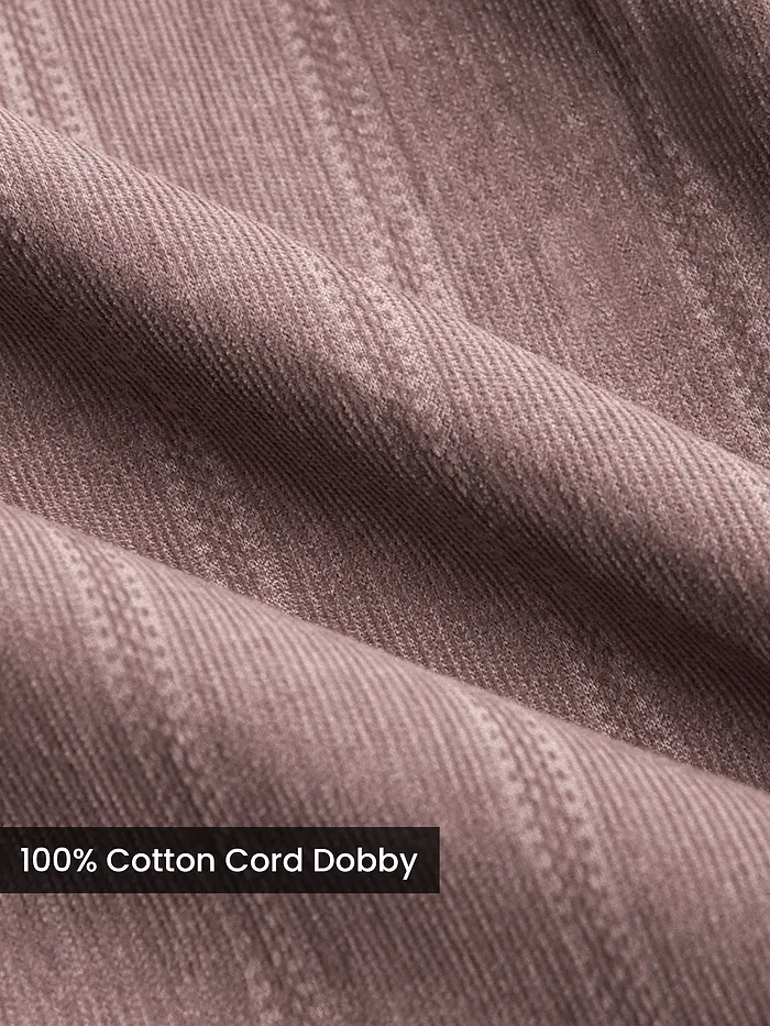 Mauve Cord Dobby Shirt For Men
