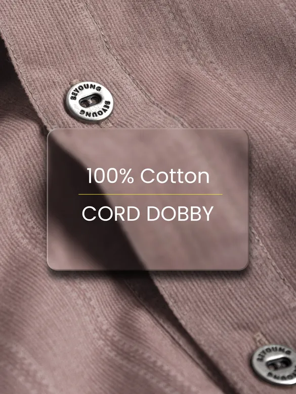 Mauve Cord Dobby Shirt For Men