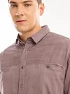Mauve Cord Dobby Shirt For Men