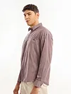 Mauve Cord Dobby Shirt For Men