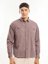 Mauve Cord Dobby Shirt For Men