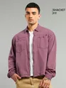 Mauve Overdyed Zipper Shacket