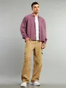 Mauve Overdyed Zipper Shacket