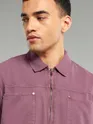Mauve Overdyed Zipper Shacket