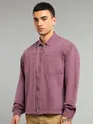 Mauve Overdyed Zipper Shacket