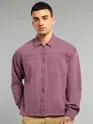 Mauve Overdyed Zipper Shacket