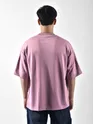 Mauve Pink Applique Patch HD Print Oversized T-Shirt