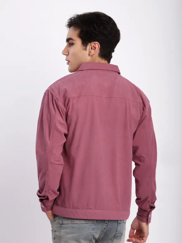 Mauve Pink Corduroy Shacket