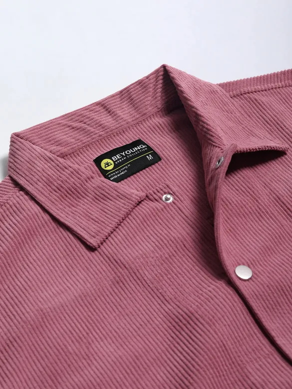 Mauve Pink Corduroy Shacket