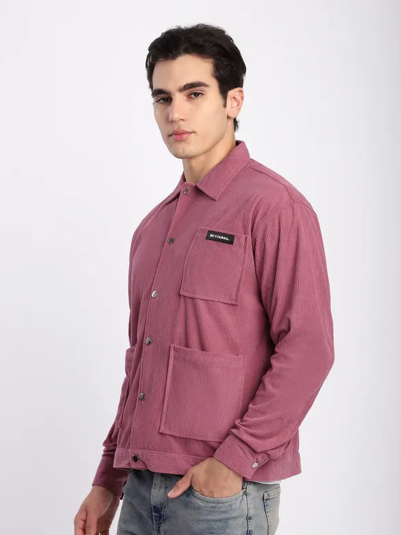 Mauve Pink Corduroy Shacket