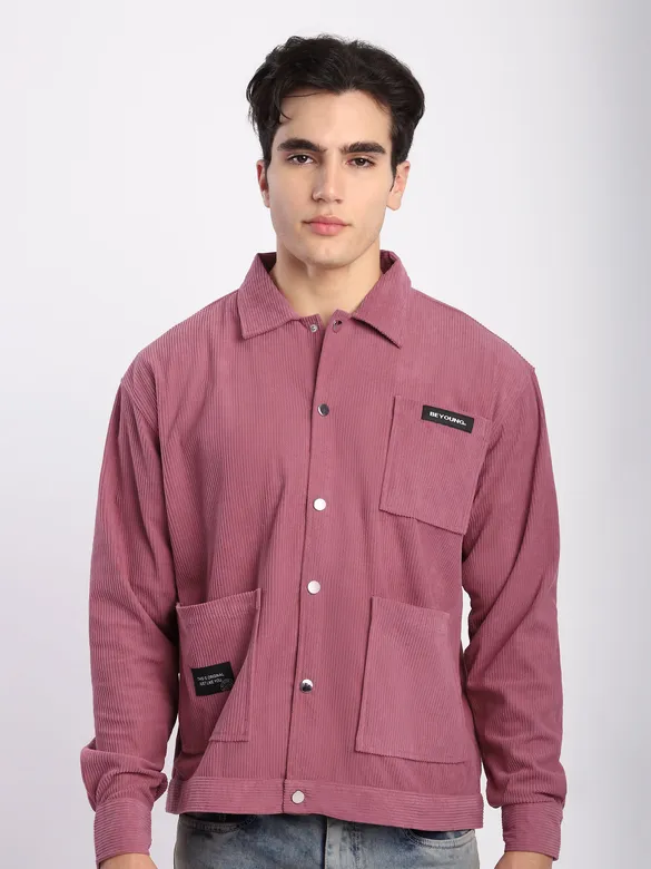 Mauve Pink Corduroy Shacket
