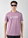 Mauve Pink HD Embroidered Dual Sleeves Oversized T-Shirt