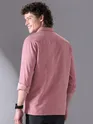 Mauve Pink Plain Suede Urban Shirt for Men