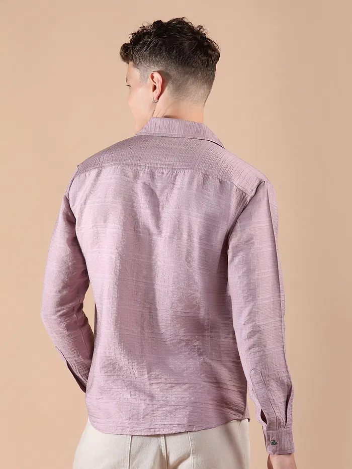 Mauve Textured Check Shirt