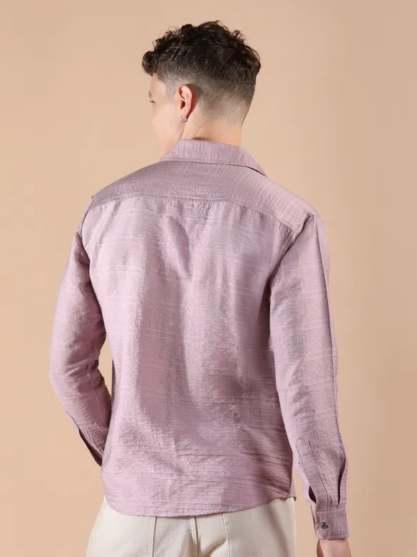 Mauve Textured Check Shirt
