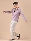 Mauve Textured Check Shirt