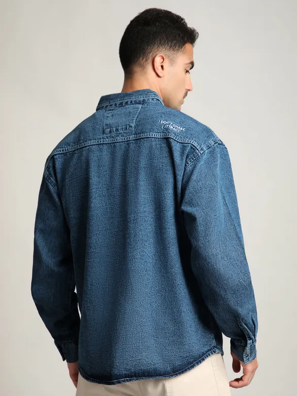 Mid-Blue Vintage Wash Denim Shirt
