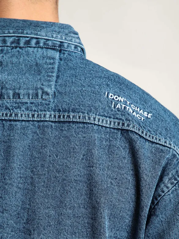 Mid-Blue Vintage Wash Denim Shirt