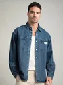 Mid-Blue Vintage Wash Denim Shirt