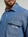 Mid Blue Dual Pocket Denim Shirt