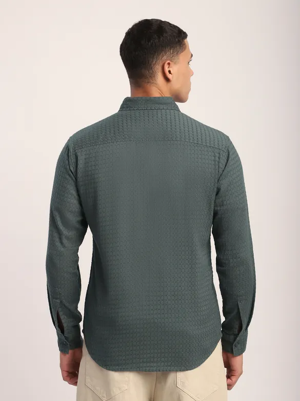 Mid Grey Jacquard Round Textured Shirt