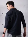 Midnight Blue Cotton Twill Shirt for Men