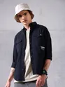 Midnight Blue Cotton Twill Shirt for Men
