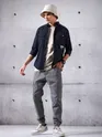 Midnight Blue Cotton Twill Shirt for Men