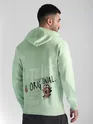 Mint Green Printed Zipper Hoodie