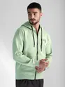 Mint Green Printed Zipper Hoodie